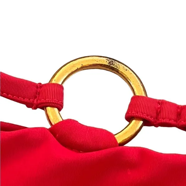 For Love and Lemons Mallorca Hi-Waist Bikini Bottom Red M - Image 5