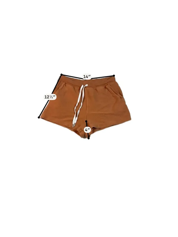 Aerie Brown Ribbed Knit Lounge Shorts with Drawstring Waist - Image 5