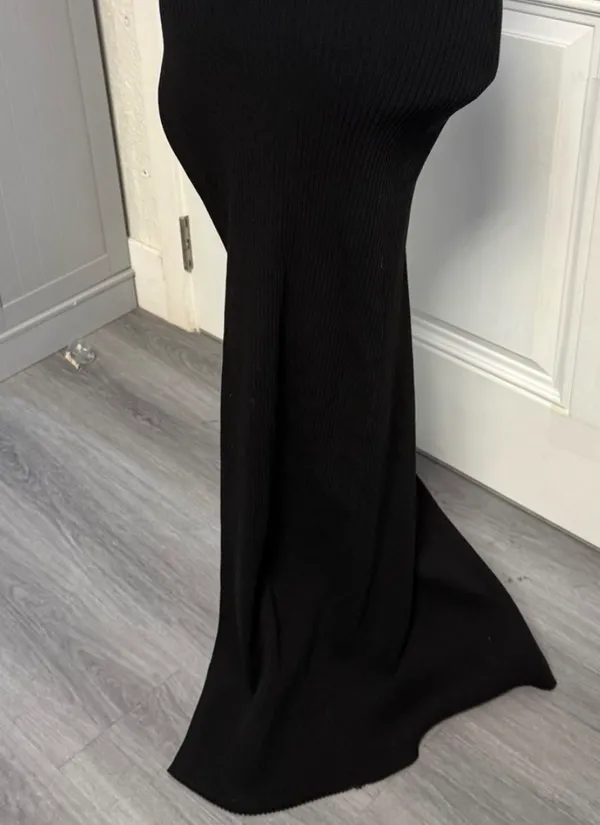 miss lola black ribbed cutout halter maxi dress size s 🖤 - Image 8