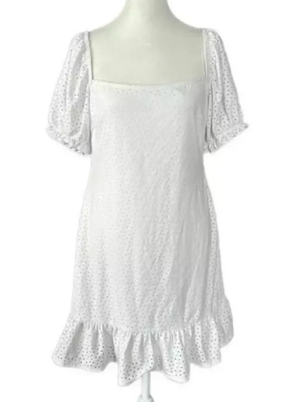 Speechless Eyelet Open Back Boho Prairie Core Mini Dress Sz Large Juniors - Image 3