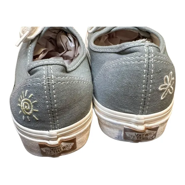 Vans‎ Authentic Peace Leaf Slate Blue Hemp Embroidered Sneakers Mens 7.5 Wmns 9 - Image 5