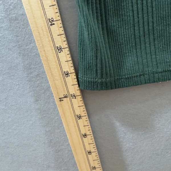 355 | Aerie Womens Small Ribbed‎ High Waisted Flare Lounge Pants Green - Image 5