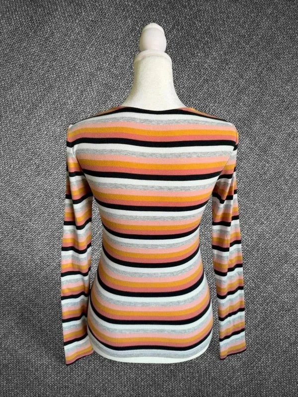 Aeropostale Striped Ribbed Square Neck Top Size S - Image 8