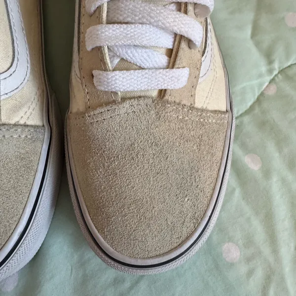 Vans Old Skool Cream and White Sneakers Womens size 6.5 - Image 5