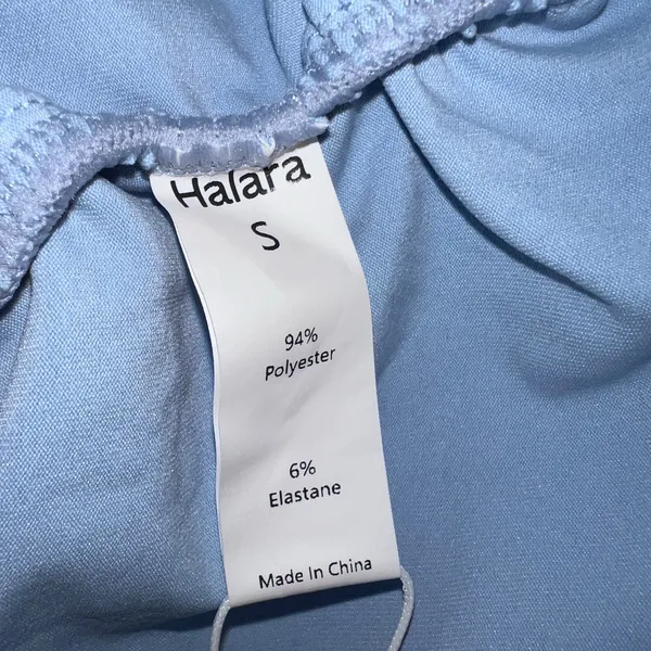 Halara NWT Crossover V-Neck Ruched Blouse Cap Sleeve Angel Falls Blue Top Size S - Image 10