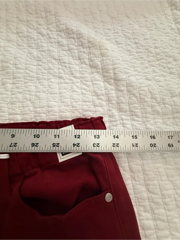 Judy Blue Garmet Dyed Deep Red Boyfriend/ Jogger Jeans Drawstring Waist NWT Fall - Image 12
