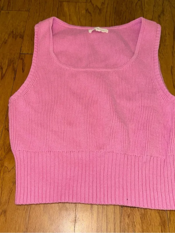 Brand New PacSun LA Hearts Knit Light Pink Crop Top Women’s Size Large - Image 2