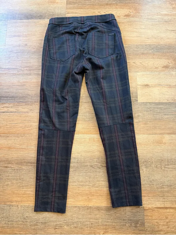 Sanctuary Plaid Slim Ankle Pants in Black with Burgundy and Charcoal - Image 3