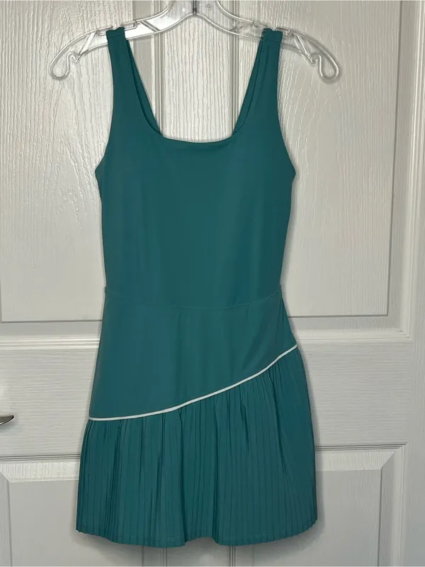 Joy Lab Sz XS Teal Sleeveless Pleated Tennis Dress Skort - Image 8