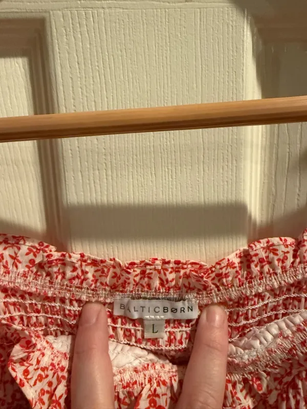 Baltic Born Red & White Floral Tie-Shoulder Smocked Midi Sundress - Image 2