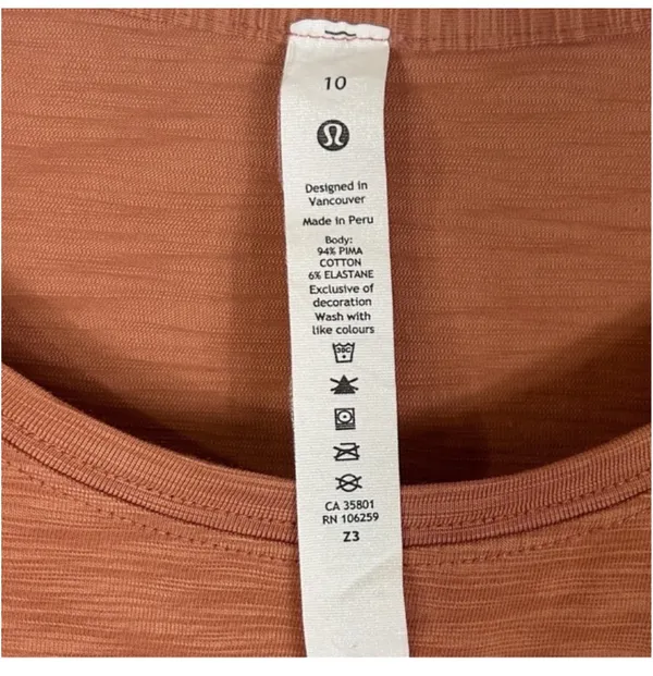 Lululemon Pima Cotton Love Crew Active Premium Tee Size 10 - Image 7