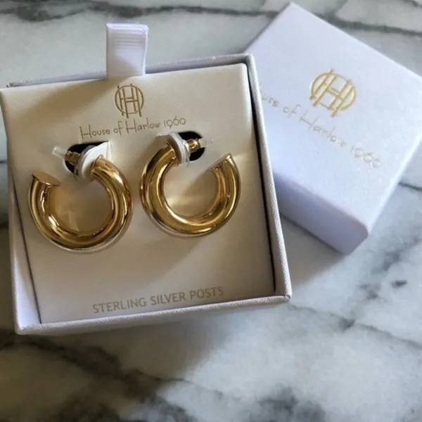 House of Harlow 1960 Chunky Hoop earrings - Image 3