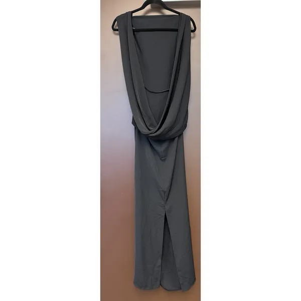 Zara Black Midi Dress Cowl Low Back 90s Minimalist‎ Capsule Hollywood Formal - Image 10