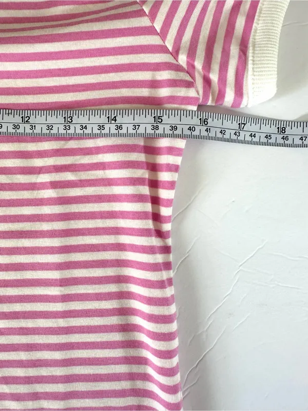 ZENANA Striped Ribbed Crewneck T - Shirt Women’s Candy Pink Sz Small Cotton - Image 8