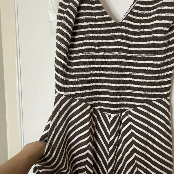 FREE PEOPLE x free-est Cecelia Midi Dress striped brown size Medium - Image 5