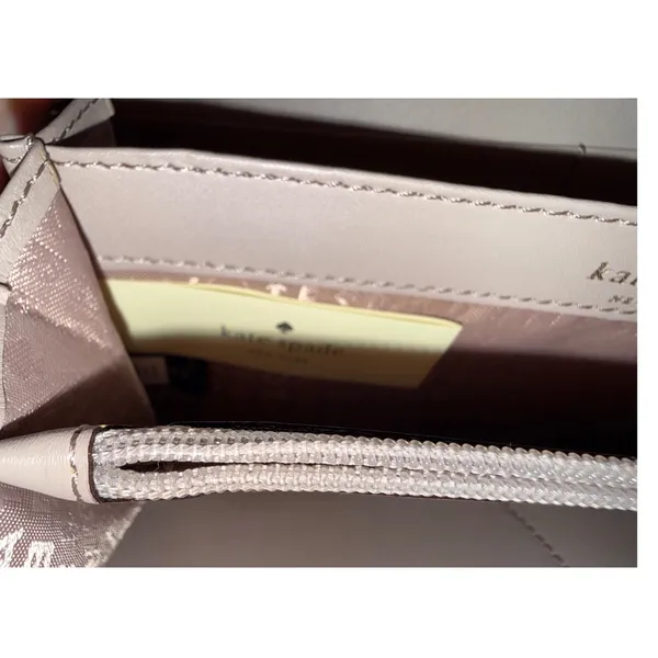 Kate Spade New York Crossgrain Leather Zip Around Wallet Dusty Rose Taupe - Image 5