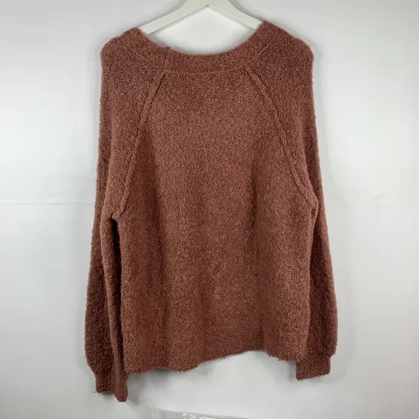 Aerie Size M Sweater‎ Boucle Wool Blend Oversized Dusty Rose Pink Long Sleeve - Image 11