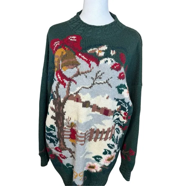 Laura Ashley Vintage Winter Motif 1993 Special Edition Sweater Jumper Size Large - Image 3