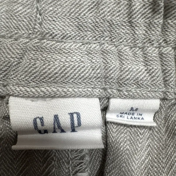 Gap Gray Chambray Utility Joggers Womens Size M Textured Casual Pants 24" Inseam - Image 3