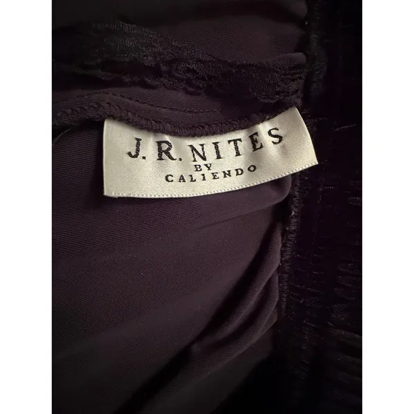 Vintage J.R. Nites by Caliendo Black Velvet Wide Leg Pants Palazzo Whimsygoth - Image 4