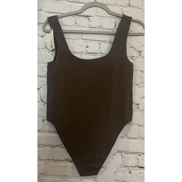 Women's Seamless Tank Bodysuit - A New Day™ Light Brown M NWT - Image 4