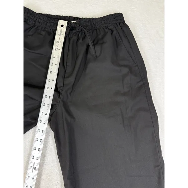Reformation Black Wide Leg Drawstring Trousers Pants Medium Deadstock Fabric - Image 3