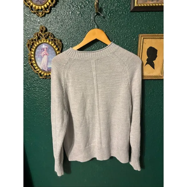 Banana Republic Gray Knit Pullover Sweater Sz Large - Image 4