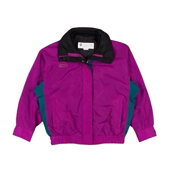 Vintage Columbia Windbreaker Jacket Medium Gorpcore 90s Bugaboo‎ Full Zip Purple - Image 2