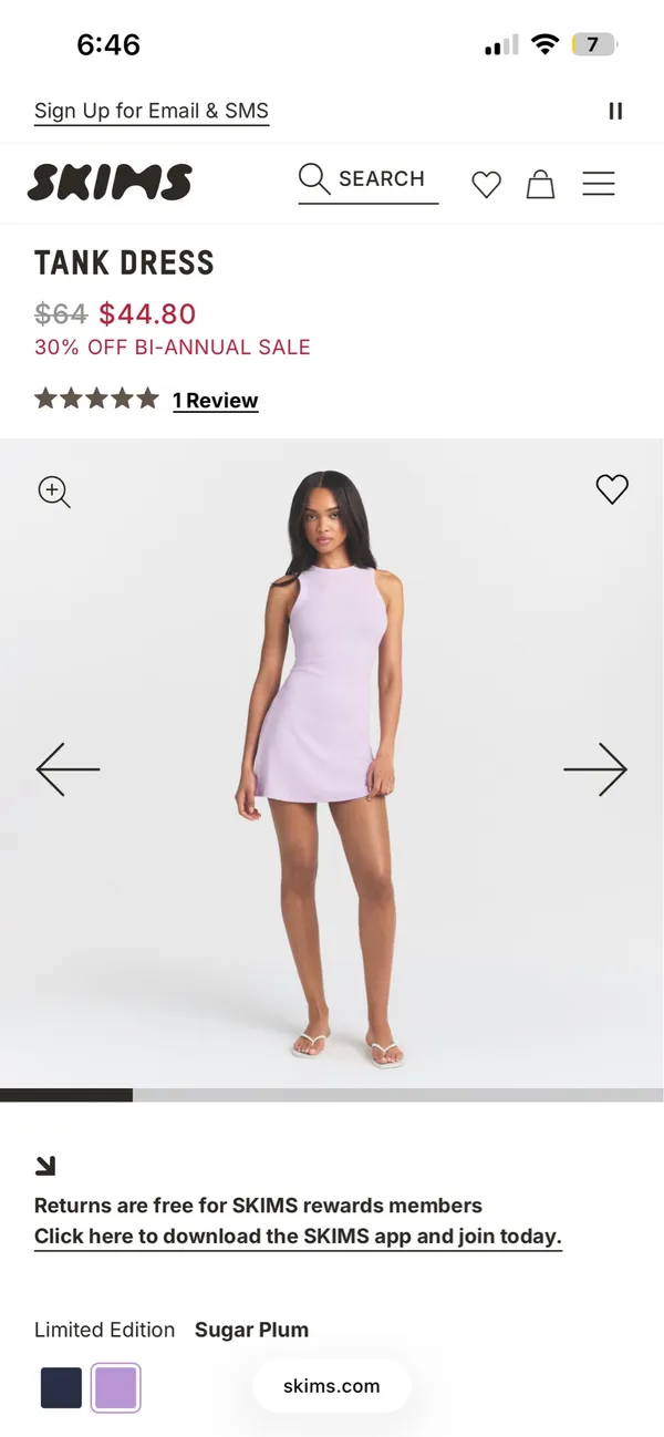 SKIMS Tank Dress Cotton Rib - Image 3