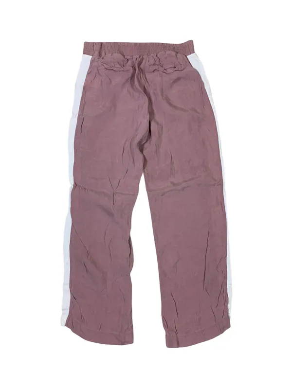 Sweaty Betty Pink Cupro Wide Leg Track Pants White Stripe Athleisure Small - Image 2