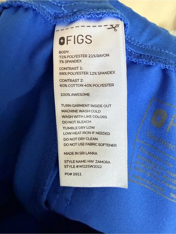 Figs Women’s Zamora Royal Blue Jogger Scrubs with Contrast Drawstring - Image 3