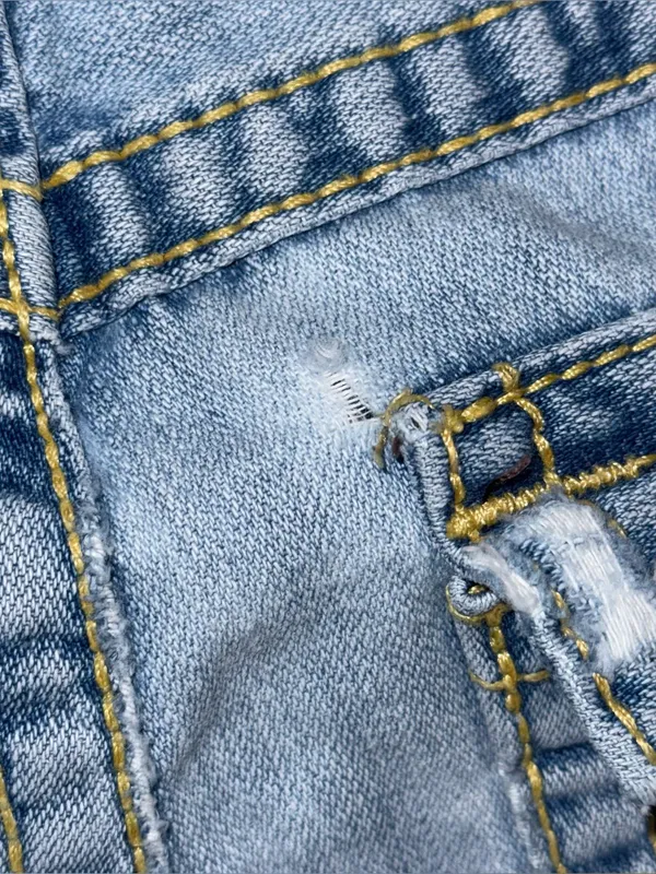 RARE Vintage True Religion Ultra Low Rise Twisted Flare Jeans Distressed 27 x 33 - Image 10