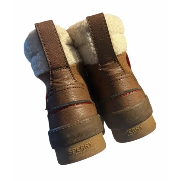 SPERRY Top-Sider Boots Juneau Low Hiker Wool Brown Waterproof Womens Snow Sz 7 - Image 10