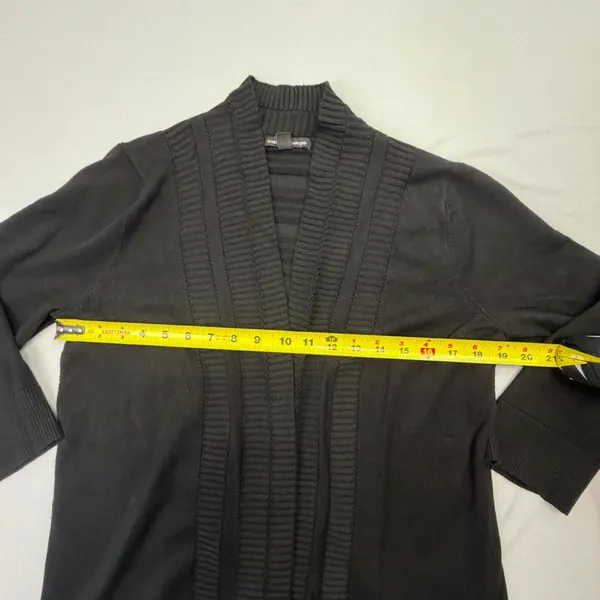 Cable & Gauge Black Open Front Cardigan Size L - Image 6