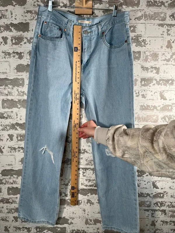 Levi’s | low pro straight 31 light washed denim jeans distressed - Image 3