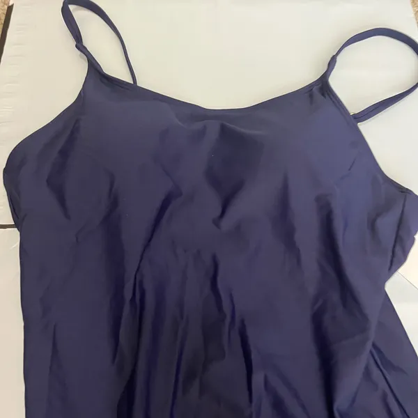 New Quince Italian Cami One Piece Womens Swimsuit Deep Navy Blue Size Large - Image 4