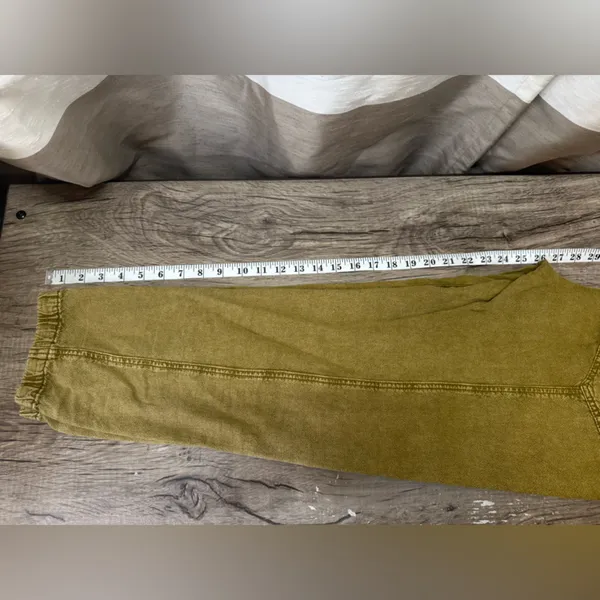 Anthropologie Women's Large Pants Rhys Utility‎ Jogger Moss Yellow Green - Image 5