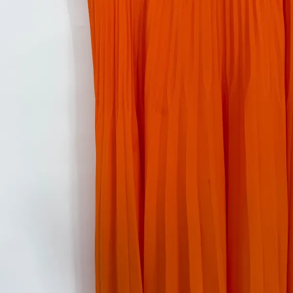 Karen Millen Orange Pleated Midi Dress US 10 Beaded Straps Wedding Guest - Image 4