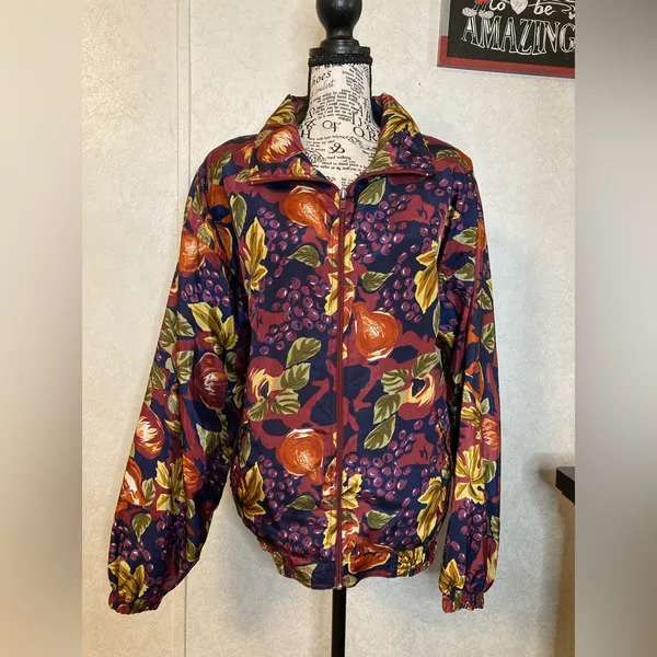 Vintage 80's EVR Crazy Sexy Cool Totally Rad Multi Color Windbreaker Jacket L - Image 3