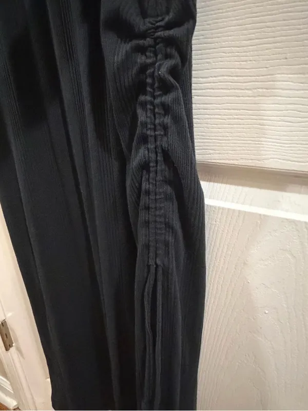 aerie Black Ribbed Tank Maxi Dress - Image 2