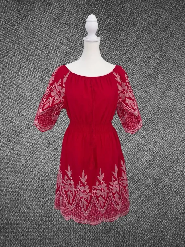 Kindred Embroidered Off-The-Shoulder Boho Mini Dress Size M - Image 2