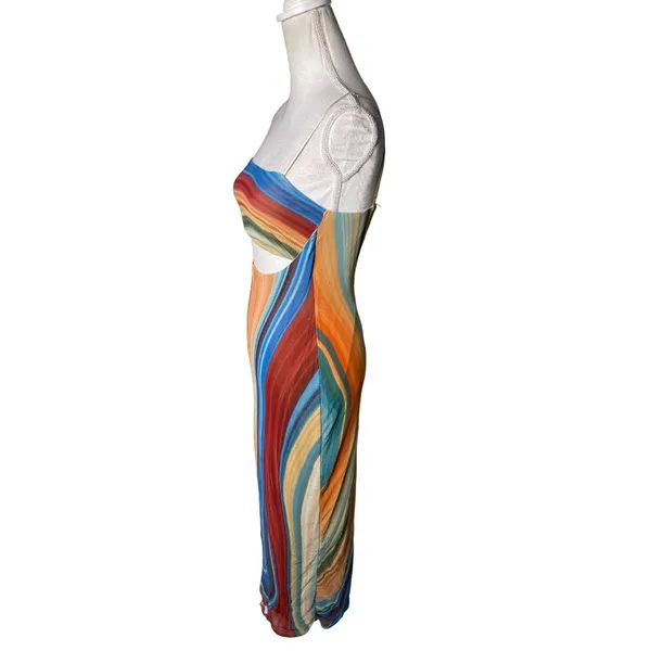 AFRM Matera Matera Dress Blue Abstract Womens Size Small - Image 5