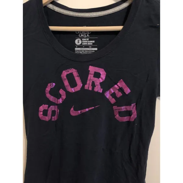 Nike The Tee Athletic Dept SCORED Navy Blue Womens Size Small Slim Fit - Image 2