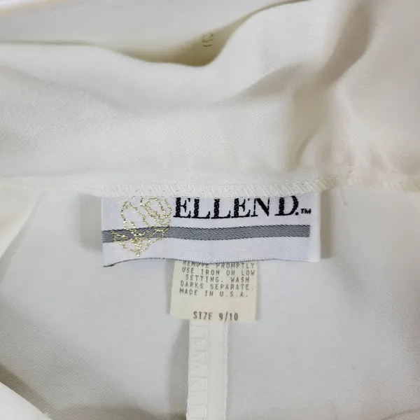 Vintage‎ Ellen D Womens Pants 9/10 White Pleated Belted Tapered Ankle Career - Image 7