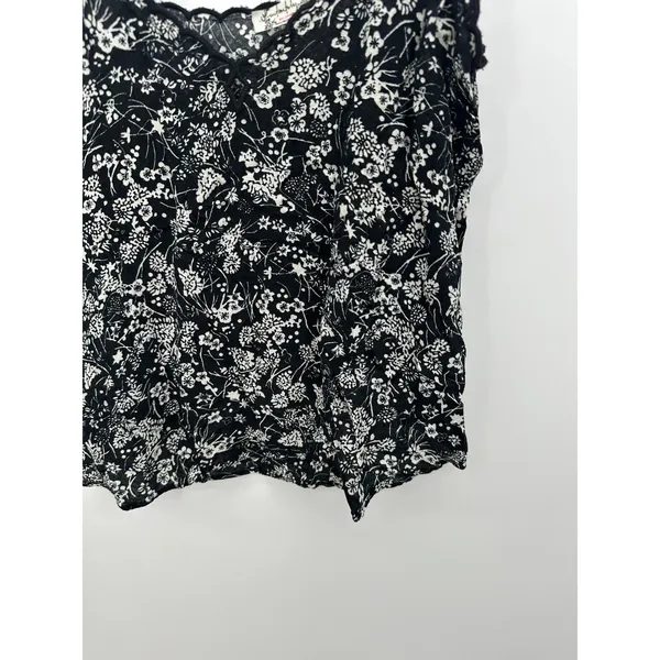 Free People‎ Womens Black Kora Cami Tank Size XS Feminine Floral Coquette Light - Image 4