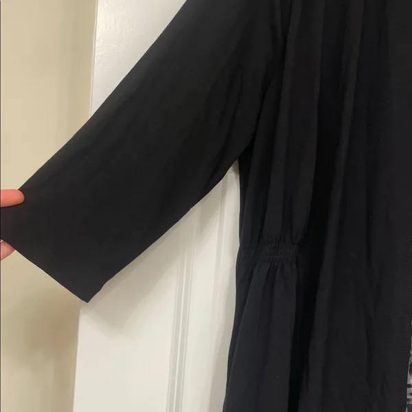 August Silk Black Cardigan with Patterned Top - Image 4