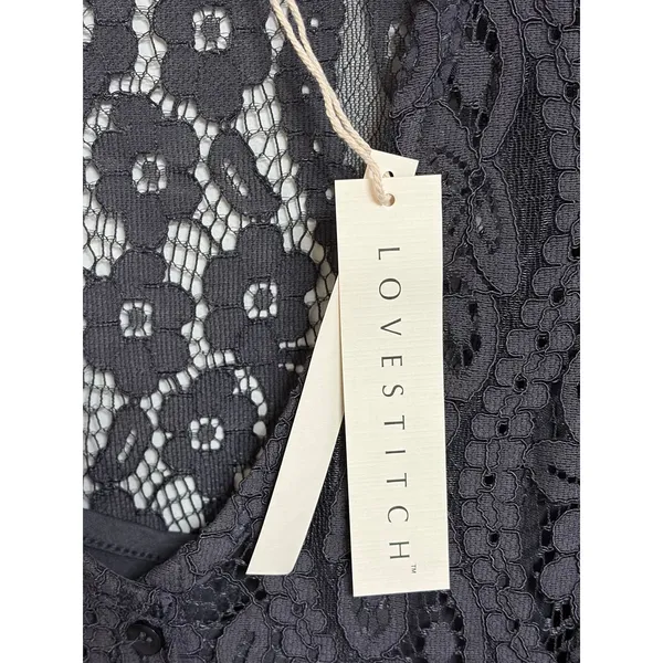 Lovestitch Black Love Letter Lace Mini Dress size Small NWT - Image 5