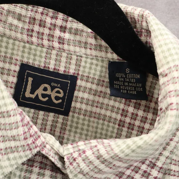 Lee Green Flannel Plaid Long Sleeve Button‎ Up Western Cotton Work Vintage Small - Image 12