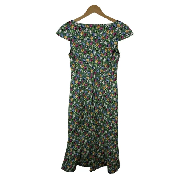 NWT Maeve Anthropologie Cecily Midi Dress‎ XS Green Pomegranate Floral Fruit - Image 8