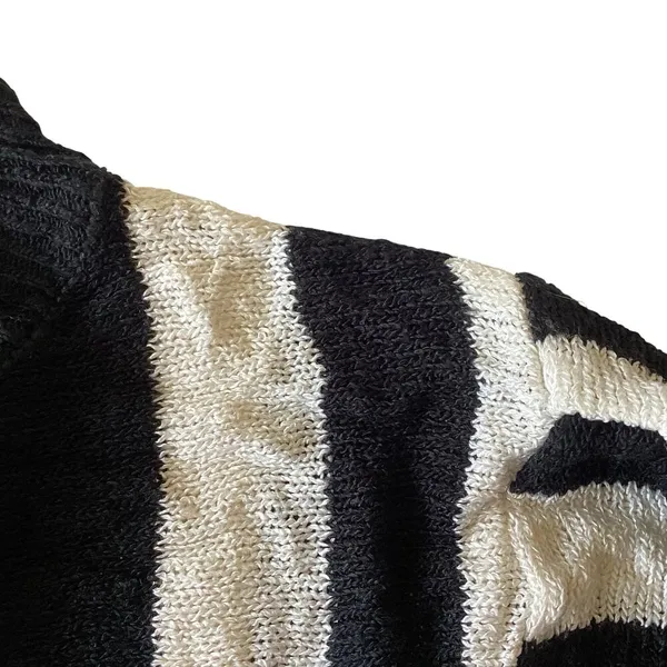 Vintage OHI Striped Sweater Black Size M - Image 5